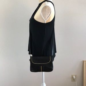 B. Makowsky leather crossbody clutch black